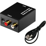 Dijitalden Analoga Ses Dönüştürücü - USB Kablo Adaptörü, Ses Toslink'li Lr Ses Kod Çözücü, 3,5 mm Jak Dac Dönüştürücü (Yurt Dışından) - Siyah