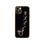 Dijitalindirim Ally iPhone 13 Mini 5.4 inç Kılıf Kalp Bileklik Tutuculu Lüx Silikon Askılı Kılıf
