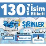 Dijitalist Baskı Okul Etiketi Kalem Defter Etiketi Şirinler Özel Isim Yazılabilen Etiket - 130 Adet