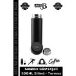 #Dijitaltermos 201 Paslanmaz Çelik Kaymaz Sıcaklık Göstergeli Dijital Led Silindir Termos 500 Ml