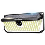 DijiuGoya Güneş Işıkları Dış Mekan Su Geçirmez, 466 LED, 4000lm ve 3 Aydınlatma Modu, Hareket Sensörü Dış Mekan Işıkları, IP68 Güvenlik Güneş Işığı Çit Arka Bahçe Taşkın Alacakaranlık Bahçe Garajı