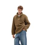 Dik Yaka Kahverengi Sweatshirt Loose Fit/Bol Rahat Kesim 0110737-70362
