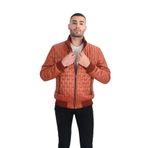 Dik Yaka Tuğla Desen Anorak Mont KİREMİT 4XL