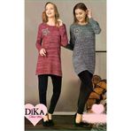 Dika 7028 Kadın Tunik Taytlı Takım Bordo