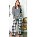 Dika 9585 Pijama Takımı Kışlık Pamuklu Gri