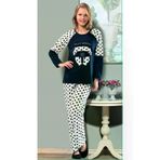 Dika DK-3516 Kışlık Polar Pijama Takımı Lacivert