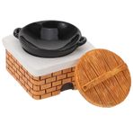 DIKACA 1 Takım Bebek Evi Soba Mutfak Minyatürleri Mini Soba Küçük Mutfak Ocağı Küçük Ev Süsü Minyatür Soba Oyuncak Mikro Mutfak Pervane Modeli Mini Mobilya Plastik Açık Kahverengi