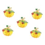 DIKACA 5 Adet Kristal Kabak Süsü Yaratıcı dekoratif süs Cam kabak Süs cam objeleri Cam süs eşyası ışıklar pille çalışır kumaş abajur kiti cam kabak süslemeleri Bardak Yellow
