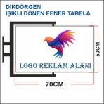 Dikdörgen Dönen Işıklı Fener Tabela - 60x40