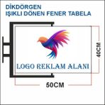 Dikdörgen Dönen Işıklı Fener Tabela - 80x60