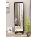 Dikdörtgen 120X43 cm Ayaklı Salon Antre Çocuk Odası Banyo Wc Yatak Odası Boy Aynası - Siyah - 120 x 43 cm