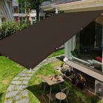 Dikdörtgen Bahçe Güneşlik Tente 3,5 x 4,5 m, UV Dayanıklı Balkon Ekranı, 4 Halatlı - Sera ve Çiçek Bitkileri için Dayanıklı Dış Mekan Gölgeliği, Kahverengi Renk