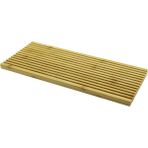 Dikdörtgen Çift Taraflı=düz - Dalgalı Oyuk Kanallı Ahşap Bambu Sunum Tepsi 17X39X1.5CM (5224) - Renkli