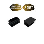 Dikdörtgen Demir Profil İç Tapa Geçme Plastik Ayak Geçme Koruma Plastiği(30Mm X 20Mm)(Siyah) Siyah 30Mm X 20Mm Siyah - 2 Adet