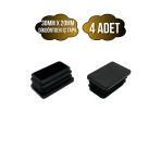 Dikdörtgen Demir Profil İç Tapa Geçme Plastik Ayak Geçme Koruma Plastiği(30Mm X 20Mm)(Siyah) Siyah 30Mm X 20Mm Siyah - 4 Adet