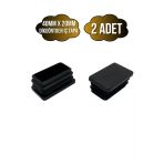 Dikdörtgen Demir Profil İç Tapa Geçme Plastik Ayak Geçme Koruma Plastiği(40Mm X 20Mm)(Siyah) Siyah 40Mm X 20Mm Siyah - 2 Adet