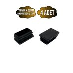 Dikdörtgen Demir Profil İç Tapa Geçme Plastik Ayak Geçme Koruma Plastiği(40Mm X 20Mm)(Siyah) Siyah 40Mm X 20Mm Siyah - 4 Adet