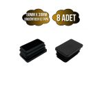 Dikdörtgen Demir Profil İç Tapa Geçme Plastik Ayak Geçme Koruma Plastiği(50Mm X 30Mm)(Siyah) Siyah 50Mm X 30Mm Siyah - 8 Adet