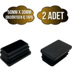 Dikdörtgen Demir Profil Iç Tapa Geçme Plastik Ayak Geçme Koruma PLASTIĞI(50MM x 30MM)(SİYAH) - Siyah - SİYAH - 2 ADET