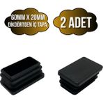 Dikdörtgen Demir Profil Iç Tapa Geçme Plastik Ayak Geçme Koruma PLASTIĞI(60MM x 20MM)(SİYAH) - Siyah - SİYAH - 2 ADET