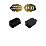 Dikdörtgen Demir Profil İç Tapa Geçme Plastik Ayak Geçme Koruma Plastiği(60Mm X 40Mm)(Siyah) Siyah 60Mm X 40Mm Siyah - 4 Adet