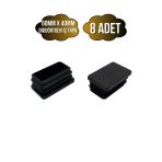 Dikdörtgen Demir Profil İç Tapa Geçme Plastik Ayak Geçme Koruma Plastiği(60Mm X 40Mm)(Siyah) Siyah 60Mm X 40Mm Siyah - 8 Adet