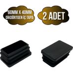 Dikdörtgen Demir Profil Iç Tapa Geçme Plastik Ayak Geçme Koruma PLASTIĞI(60MM x 40MM)(SİYAH) - Siyah - SİYAH - 2 ADET