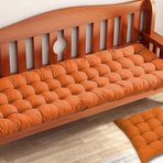Dikdörtgen dolgulu bahçe bankı minderi, 2/3 koltuk (80/100/120 cm) - 140 x 40 cm pamuk yastık, iç mekan/dış mekan şezlongları ve salıncaklar için - rahat ve şık