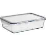 Dikdörtgen Kapaklı Saklama Kabı 3,1 Litre 32X21X9 cm Cam Ikea Plastik Sızdırmaz Kapaklı Şeffaf Saklama Fırın Kabı