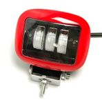 Dikdörtgen Off Road Spot Sis Lambası 3 Led Kırmızı Çerçeveli