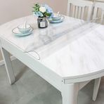 Dikdörtgen PVC Masa Koruyucu Su Geçirmez Şeffaf Plastik Masa Örtüsü Ahşap Zeminler için Sehpa Mat Kalın Dayanıklı Kapak Oval Şekilli 70x120 cm (28x47 inç)