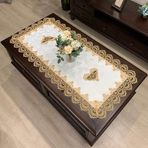 Dikdörtgen Sehpa Örtüsü - Avrupa ve Amerikan Tarzı için Dantel Toz Geçirmez Masa Örtüsü - Düz Renk Yastık 70x130 cm (Renk 9) - Zarif Ev Dekoru