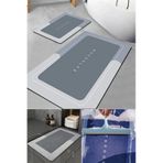 Dikdörtgen Sihirli Su Emici Kaydırmaz Banyo Paspası Ayak Matı Kaymaz Tabanlı Abdest Paspası 58x38 Cm Diğer