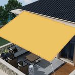 Dikdörtgen, su geçirmez, rüzgara dayanıklı güneş tentesi, 4 x 12 fit, dayanıklı kumaş halatlar ve halkalar, bahçe, veranda için, siyah