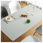 Dikdörtgen ve Kare Masalar için Su Geçirmez PU Deri Masa Örtüsü Leke Tutmaz, Isıya Dayanıklı Yıkanabilir Yemek ve Mutfak Kullanımı için İdeal 60x100 cm Gri