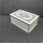 Diken Store Doğal Ahşap Çay Kutusu 9 Bölmeli Kapaklı Poşet Bitki Çayı Saklama Kabı Organizer Kutu (Tea Box) - Beyaz