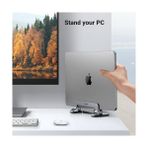 Dikey Bilgisayar Standı, Çift Yuvalı Ayarlanabilir Alüminyum Laptop Standı, MacBook Air/pro, Windows Dizüstü Bilgisayarlar, 13-17 Inç Laptoplar ile Uyumlu Masaüstü Tutucu – 20471 - 1 GB
