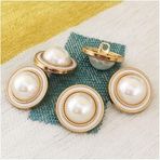 Dikiş Aksesuarları Giysi Düğmeleri 20mm Giyim için Dekoratif Düğmeler Gömlek Ceket Taklidi Düğme Dekorasyon (Color : White gold, Size : 25mm-10pcs)