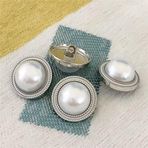 Dikiş Aksesuarları Giysi Düğmeleri 20mm Giyim için Dekoratif Düğmeler Gömlek Ceket Taklidi Düğme Dekorasyon (Color : White silver, Size : 25mm-10pcs)