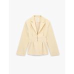 Dikiş Detaylı V Yaka Uzun Kollu Peplum Blazer Ceket