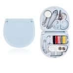 Dikiş seti, taşınabilir dikiş seti, temel donanım, Travel Essentials dikiş onarım aksesuarı, katlanabilir plastik gövde dikiş seti, dikiş ipliği, iğne, makas, düğme vb. içerir, yurtlarda ev kullanımı