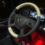 Dikişli Direksiyon Kılıfı Açık Bej/Siyah Deri Siyah Dikişli Yeni Mercedes İçin