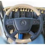 Dikişli Direksiyon Kılıfı Bej Deri Noktalı Deri Siyah Dikişli Mercedes Tır Kamyon Için