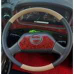 Dikişli Direksiyon Kılıfı Bej Deri Siyah Deri Siyah Dikişli Isuzu Novo Lux 2013 Kasa İçin