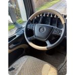 Dikişli Direksiyon Kılıfı Bej/siyah Deri Siyah Dikişli Mercedes Actros Için
