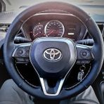 Dikişli Direksiyon Kılıfı Damarlı Siyah Deri Noktalı Deri Gri Dikişli Toyota Corolla Için