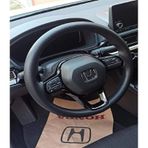 Dikişli Direksiyon Kılıfı Damarlı Siyah Deri Siyah Dikişli Honda Civic İçin