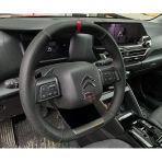Dikişli Direksiyon Kılıfı Karbon / Noktalı Deri Kırmızı Yüzük / Dikişli Citroen C4x İcin