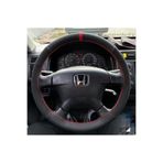 DİKİŞLİ DİREKSİYON KILIFI KARBON NUBUK KIRMIZI YÜZÜK KIRMIZI DİKİŞLİ HONDA CİVİC HASBAY1201262333