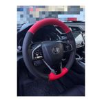 DİKİŞLİ DİREKSİYON KILIFI KIRMIZI / SİYAH DERİ KIRMIZI DİKİŞLİ HONDA CİVİC 2017-2025 ARASI İÇİN 456846922a58c04911